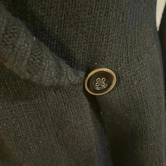 [M]Talulah Black One Button Closure Wool Cashmere Cardigan Wide Neck  Sweater - Picture 4 of 8